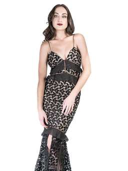 Self Portrait Aaliyah Organza-ruffled guipure lace gown size 10 for rent on The Volte - image 1