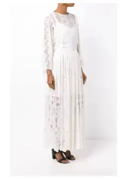Zimmermann Alchemy Twine Embroidery Sheer Long Dress Ivory Size 1 / AU 10