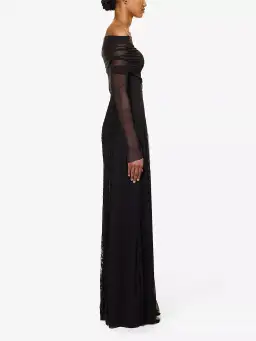 Camilla & Marc Nolana Semi Sheer Full Length Evening Dress Black Size 14 for rent on The Volte - image 2
