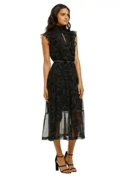 Husk Mirage Midi Dress in Black Size 8 for rent on The Volte - image 1