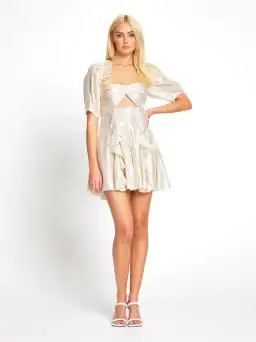 Alice Mccall Santa Monica Mini Dress Gold Size AU 8