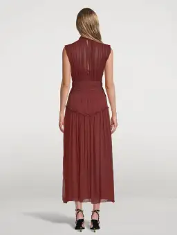 Shona Joy Midi Dress Burgundy Red for rent on The Volte - image 3