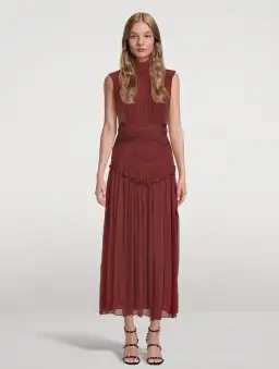 Shona Joy Midi Dress Burgundy Red for rent on The Volte - image 1