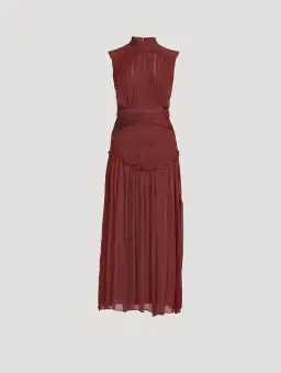Shona Joy Midi Dress Burgundy Red for rent on The Volte - image 4
