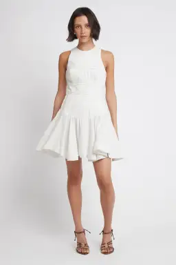 Aje Tidal Corset Mini Dress Ivory Size 10 