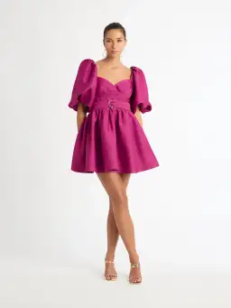 Sheike Sienna Puff Sleeve Mini Dress in Raspberry Pink
Size 8
