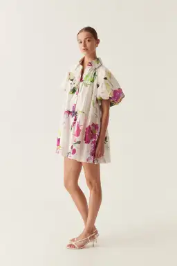 Aje Pablo Smock Mini Dress in Wild Hydrangea Floral
Size 8