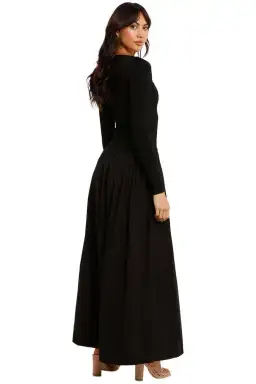 Esse Knit Cotton Split Maxi Dress Black Size 12 for rent on The Volte - image 3