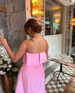 Aje Shallows Strapless Gown in Pink Size 8 for rent on The Volte - image 3