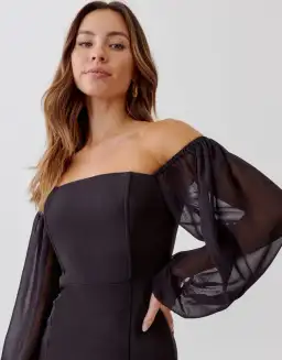 Tussah Ciera Maxi Dress Full Length Black Size AU 10 for rent on The Volte - image 2