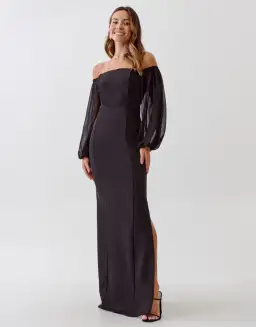 Tussah Ciera Maxi Dress Full Length Black Size AU 10 for rent on The Volte - image 1