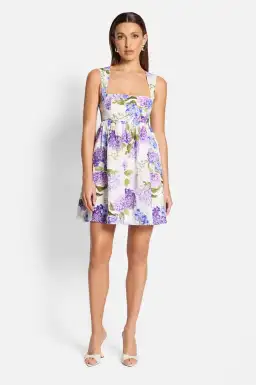 Sofia the Label Kaia Open Back Mini Dress Hydrangea Size AU 10
