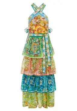 Alemais Dreamer Halter Tier Dress Multi Size 12  for rent on The Volte - image 3