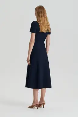 Scanlan Theodore Crepe Knit Zip Shirt Dress in Navy Size M / AU 10 for rent on The Volte - image 2