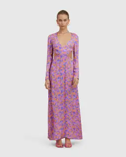 The Wolfgang Isle Maxi Dress Purple & Orange Size 8  for rent on The Volte - image 1