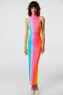 New Arrivals Iggy Cova Santa Dress Multi Size 38/AU 10