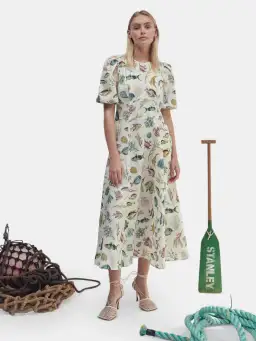 Alemais Wanda Midi Dress Ivory/Print Size 10 for rent on The Volte - image 1