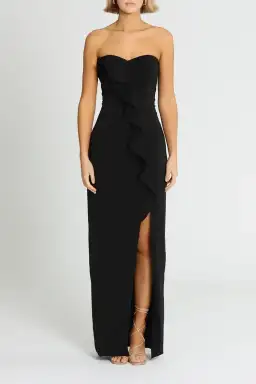 Jay Godfrey Varys Strapless Ruffle in Black Gown Size 8 for rent on The Volte - image 1