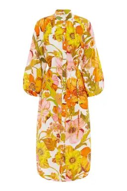 Alemais Silas Shirt Dress Multi Floral Size 12 for rent on The Volte - image 2