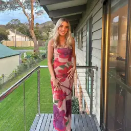 With Harper Lu Slip Dress Mesh Fuchsia Bloom Size 8 for rent on The Volte - image 3