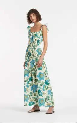 Sir the Label Alexandre Ruched Midi Dress Floral Size 2 / AU 10 for rent on The Volte - image 1