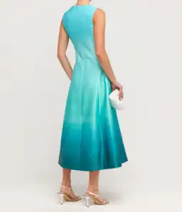Leo Lin Cleo Sleeveless Midi Dress in Ombre Aqua Size 6 for rent on The Volte - image 3