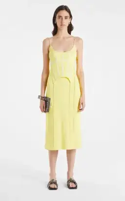 Dion Lee Silk Jersey Corset Dress Lemon Size 6 for rent on The Volte - image 1