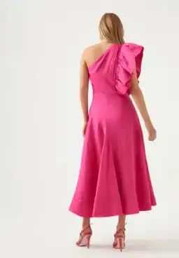 Aje Bonjour Asymmetric Dress in Fuschia Pink Size 14  for rent on The Volte - image 3