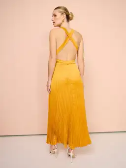 Lidee Moderniste Split Gown In Amber Orange Size 12 for rent on The Volte - image 2