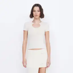 Bec & Bridge Caspian Knit Top Milk Cream Size 8 for rent on The Volte - image 1