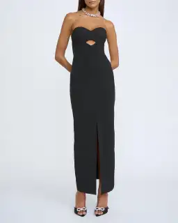 By Johnny Diamond Strapless Split Midi Dress Black Size 8 for rent on The Volte - image 2