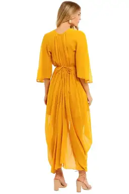 KITX Shell Drape Dress in Marigold Size 12 for rent on The Volte - image 4