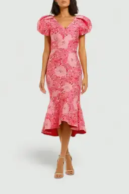 Love Honor Argento Midi in Pink Floral Size 6 for rent on The Volte - image 2