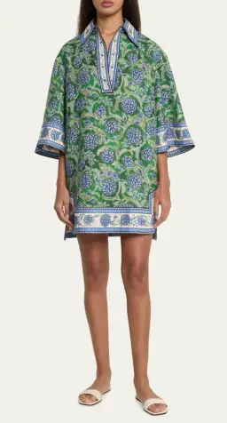 Zimmermann The Junie Tunic Dress in Green/Blue Floral Size 0/Au 8 for rent on The Volte - image 2