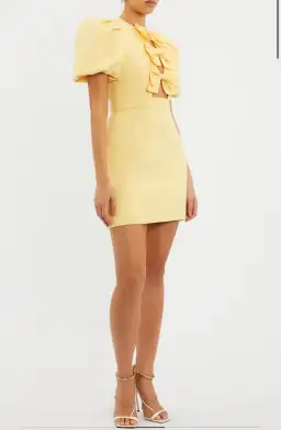 Rebecca Vallance Chloe Bow Mini Dress Yellow Size 12 for rent on The Volte - image 3
