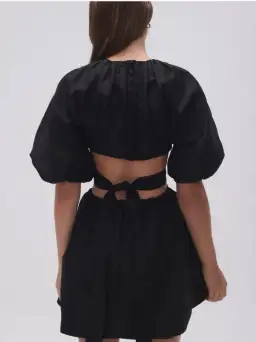 AJE Mimosa Cut Out Mini Dress Black Size 10  for rent on The Volte - image 3