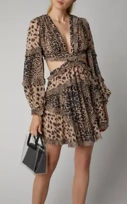 Zimmermann Allia Cut Out Mini Dress Print Size 0 / AU 8 for rent on The Volte - image 2