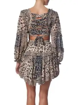 Zimmermann Allia Cut Out Mini Dress Print Size 0 / AU 8 for rent on The Volte - image 3