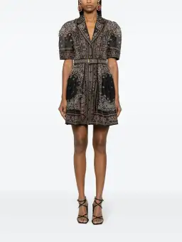 Zimmermann Matchmaker Mini Shirt Dress Black Bandana Size 0 / AU 8 for rent on The Volte - image 1