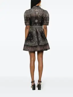 Zimmermann Matchmaker Mini Shirt Dress Black Bandana Size 0 / AU 8 for rent on The Volte - image 2