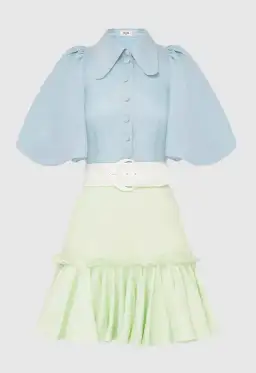 Leo Lin Cambridge Mini Dress in Air Size 10 for rent on The Volte - image 2