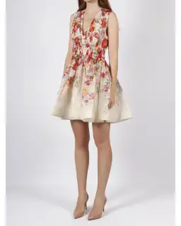 Zimmermann Wonderland V Neck Mini Dress Floral Size 4 / AU 14-16