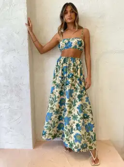 Sir the Label Celia Top & Skirt In Marguerite Print Size AU 8