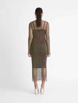 Sheike Crystal Mesh Midi Dress Black Size  AU 16 for rent on The Volte - image 3