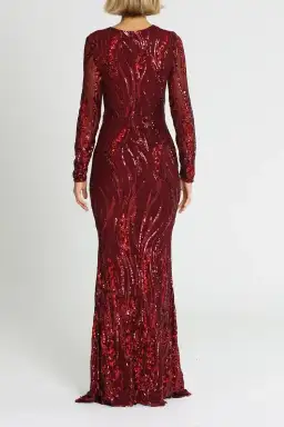 L'amour Deep V Plunge Dress in Wine Size AU 8 for rent on The Volte - image 3