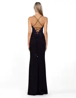 Bariano Valentine Cowl Neck Strappy Back Gown Black Size AU 12 for rent on The Volte - image 3