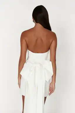 Meshki Mereith Strapless Bow Mini Dress White Size 10 for rent on The Volte - image 4