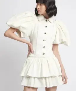 Aje Reclaim Denim Mini Dress White Size 8 for rent on The Volte - image 2