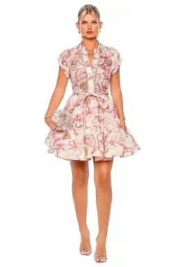Zimmermann Matchmaker Flip Dress Pink Floral Size 2/ AU 12 for rent on The Volte - image 1