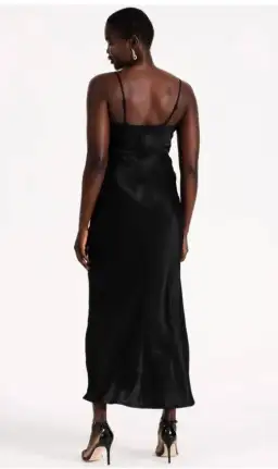 Wayne Cooper Cowl Neck Silk Slip Dress Black Size 16 for rent on The Volte - image 2